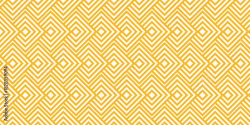 seamless pattern with square brown overlap swirl fabric vector overlapping ornament textile background.	
