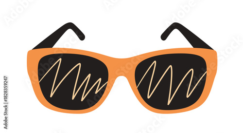 Funky orange sunglasses with dark lenses add a pop of color to your summer wardrobe, perfect for beach days and stylish vacations