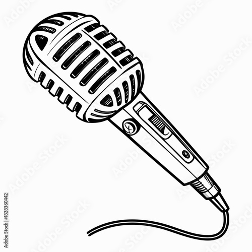 An image of a microphone 🎤 vector design on a white background 