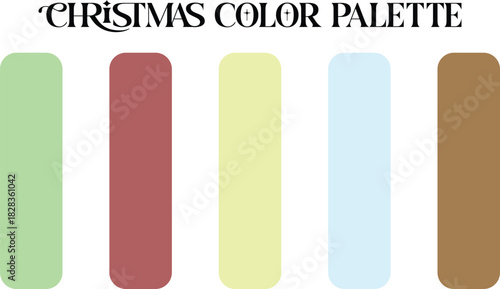 Christmas color palette for festive designs with unique shades