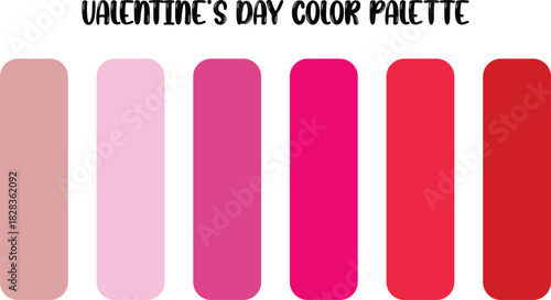 Valentine's day color palette showcasing romantic pink and red hues