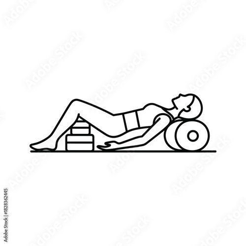 Woman practicing hip thrust exercise with weights and block, strengthening glutes and core with modern fitness equipment for optimal health and wellness