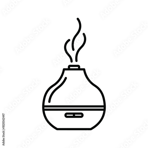 Aroma diffuser icon for wellness and relaxation, create a calming modern atmosphere at home, spa or yoga studio through aromatherapy