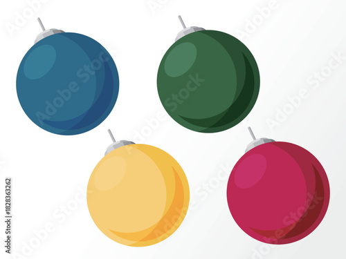 Daily A057 Christmas ball with blue green yellow red colours suit add to Christmas tree vector illustration graphic EPS 10
