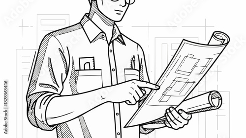 business man drawing