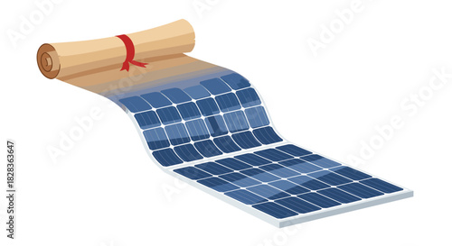 Solar Energy Certificate and Technology Concept, Generative AI.