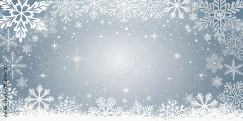 Magical winter wonderland design with delicate snowflakes, perfect for holiday greetings, seasonal promotions, and festive celebrations, originally vector