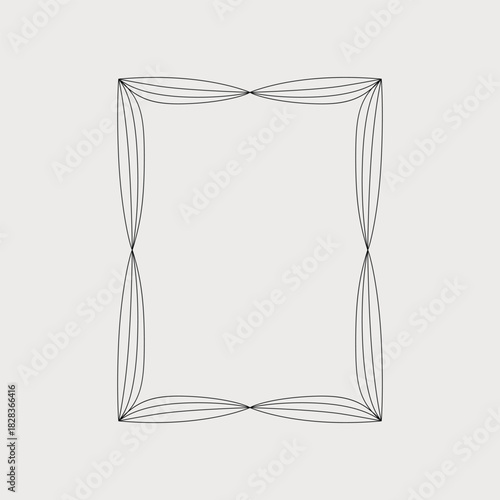 Elegant decorative frame with smooth curves for presentations and invitations graphic design element template vector design background illustration