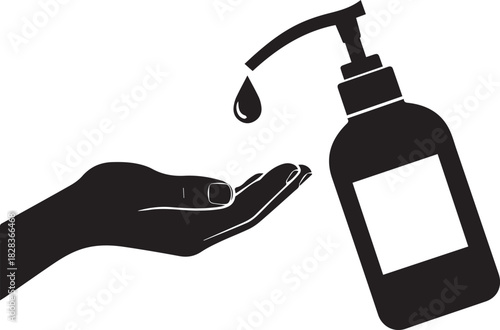 Hand Sanitizer Dispenser Graphic For Virus Prevention And Hygiene Awareness