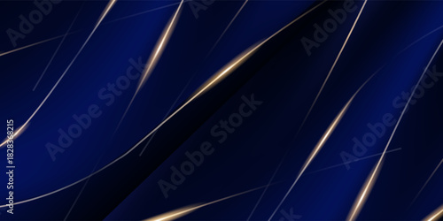 blue abstract background with luxury golden elements vector illustrationPrint
