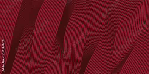 Contemporary technology cover design set. Luxury background with red line pattern (guilloche curves). Premium vector tech backdrop for business layout, 