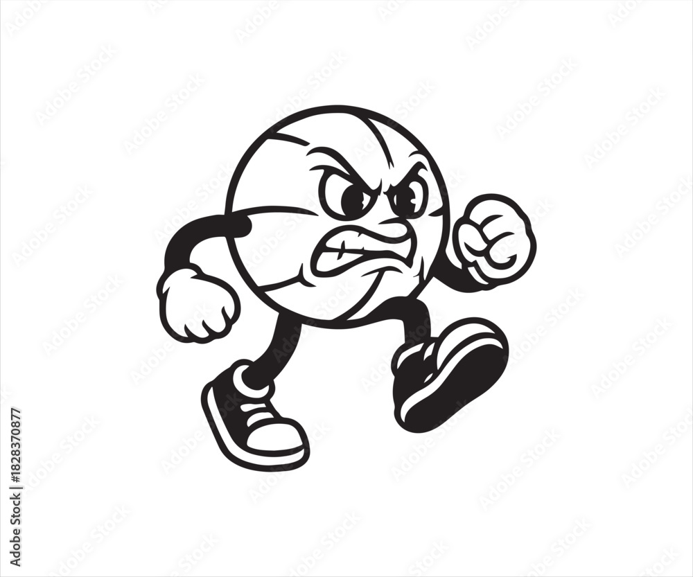 Obraz premium Angry Basketball Mascot Character Illustration