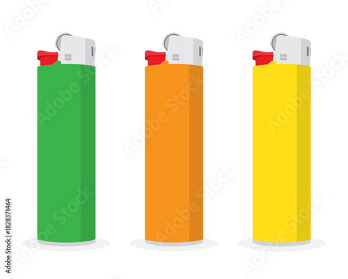 Set of Cigarette Lighter Icons Vector