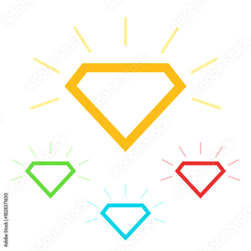 Set of Colorful Diamond Icons