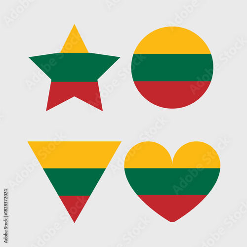 Lithuania Flag Vector Icons Set of Illustrations