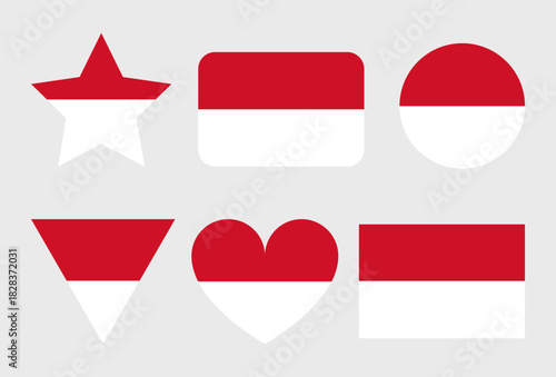 Monaco Flag Vector Icons Set of Illustrations