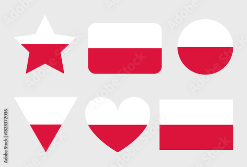 Poland Flag Vector Icons Set of Illustrations
