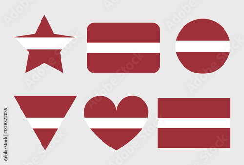 Latvia Flag Vector Icons Set of Illustrations
