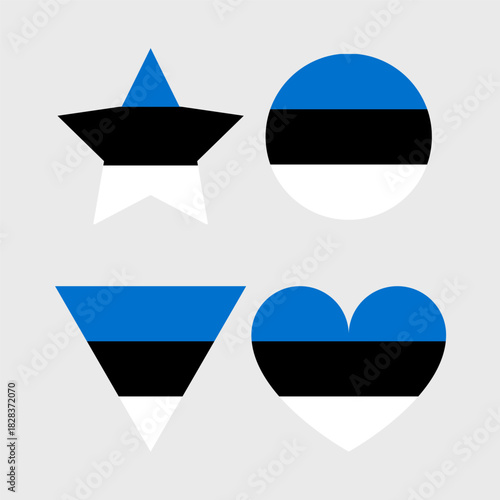Estonia Flag Vector Icons Set of Illustrations