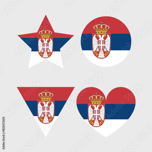 Serbia Flag Vector Icons Set of Illustrations