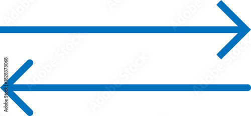 Two blue arrows pointing in opposite directions