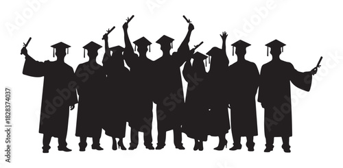 Silhouette of a graduate group
