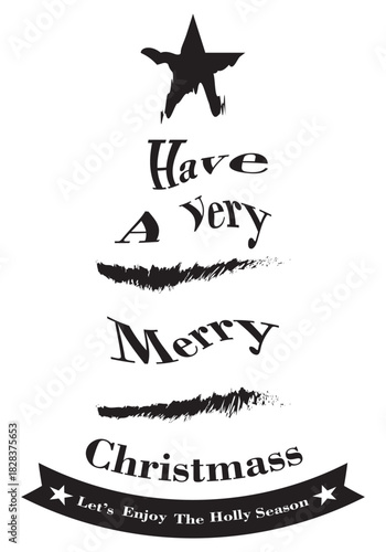Elegant Merry Christmas Season Lettering Design