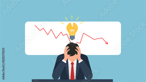 Business Declining Idea Crisis Businessman Losing Money Frustrated Investor