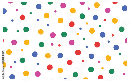 Playful scattered colorful polka dots pattern background for festive designs and cheerful projects, adding a pop of fun and whimsy to your creative work