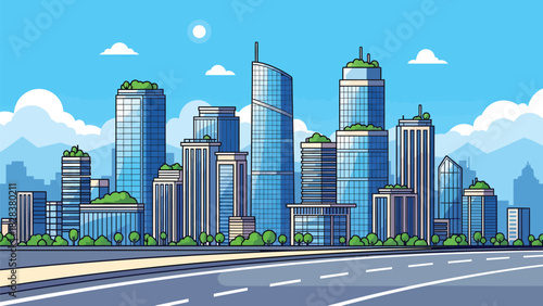 Modern Pixel City Skyline Urban Landscape