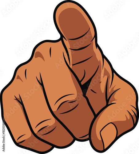 Pointing finger, choose you, select person