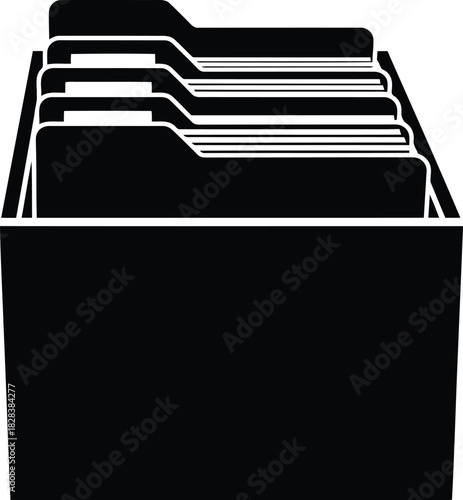 File folders in organizer box