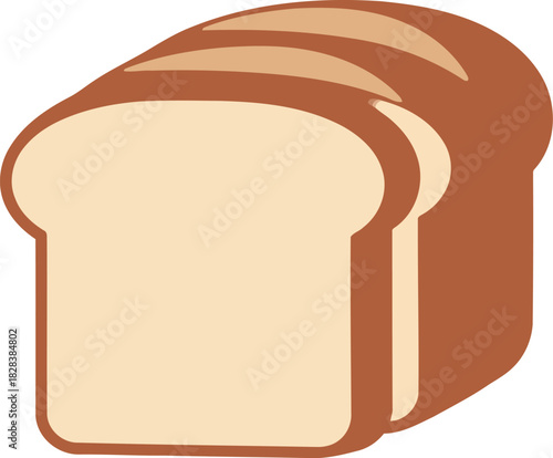 Sliced white bread loaf illustration