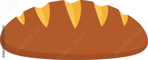 Artisan bread loaf flat icon