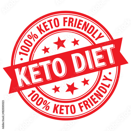 Keto Friendly Stamp. Keto Diet Stamp. Stamp Design Isolated on White Background. Grunge Stamp Vector Illustration.
