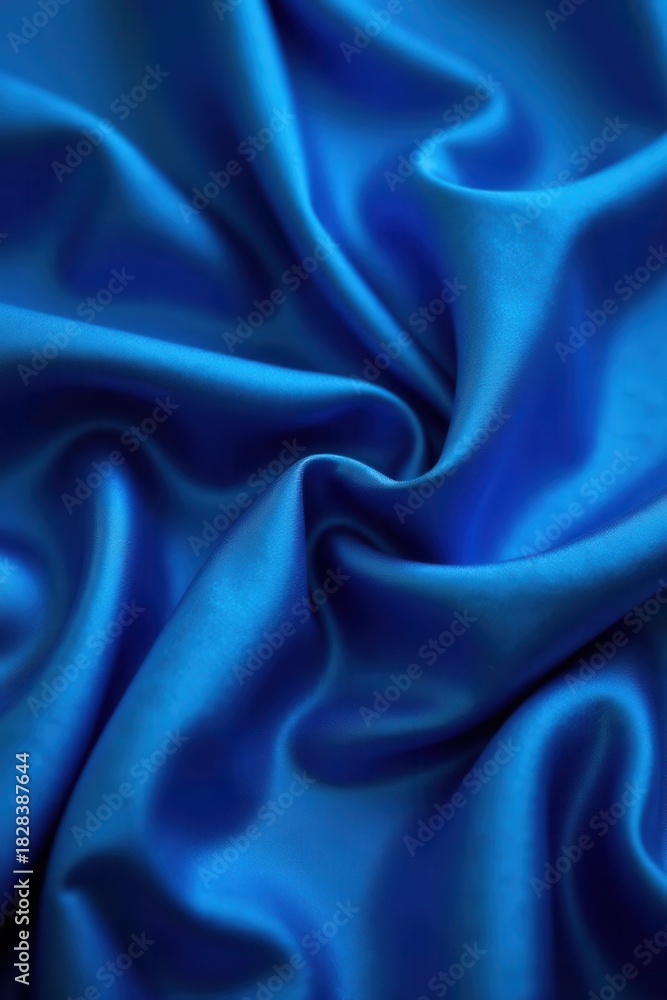 Fototapeta premium Deep blue silk, luxurious folds, rich texture, abstract, velvet