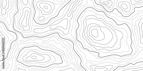Topographic contour map background. Geographic line map design. Abstract line and wave texture background. Vector illustration