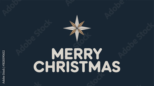 Merry Christmas with Star of Bethlehem Illustration for Holiday Cheer