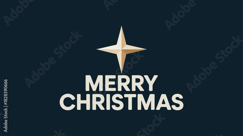 Merry Christmas with Star of Bethlehem Illustration for Holiday Cheer