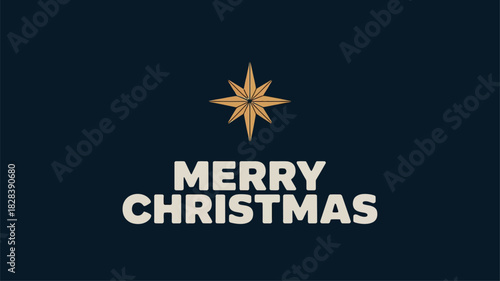 Merry Christmas with Star of Bethlehem Illustration for Holiday Cheer