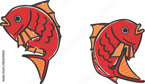 鯛のイラストセット　ベクター
