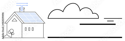 Renewable energy concept. Renewable energy powering a smart home with solar panels, efficient technology, and environmental sustainability. Renewable solutions for eco-living, energy management