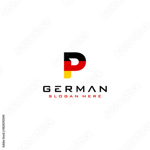 Free Download German Flag Initial Letter P Design Vector Template - GFXLoad