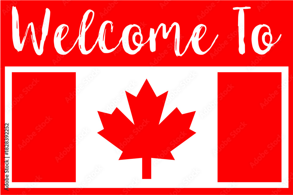Fototapeta premium word welcome to CANADA Design Vector Template