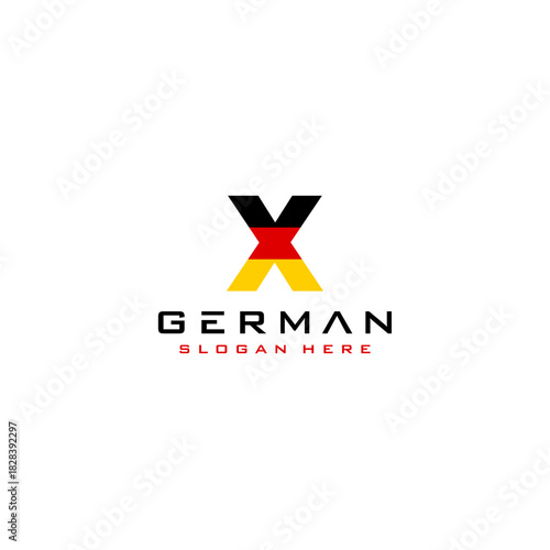 Free Download German Flag Initial Letter X Design Vector Template - GFXLoad