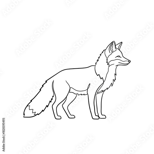 Fox line art vector illustration