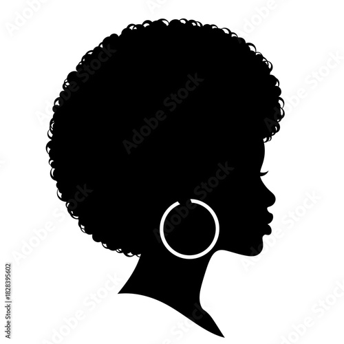 African american woman afro silhouette