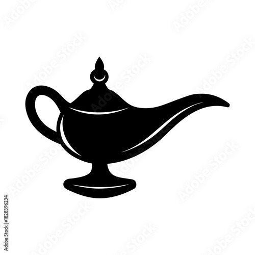 Vintage Magic Lamp Icon Vector Isolated.