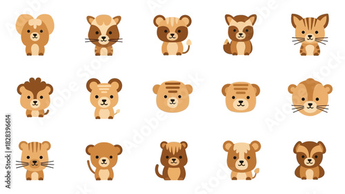set of cartoon animals