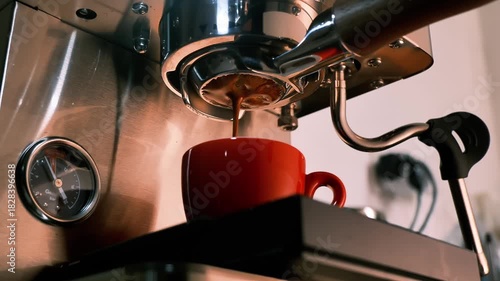 brewing an espresso